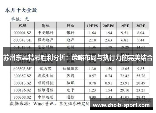 苏州东吴精彩胜利分析：策略布局与执行力的完美结合